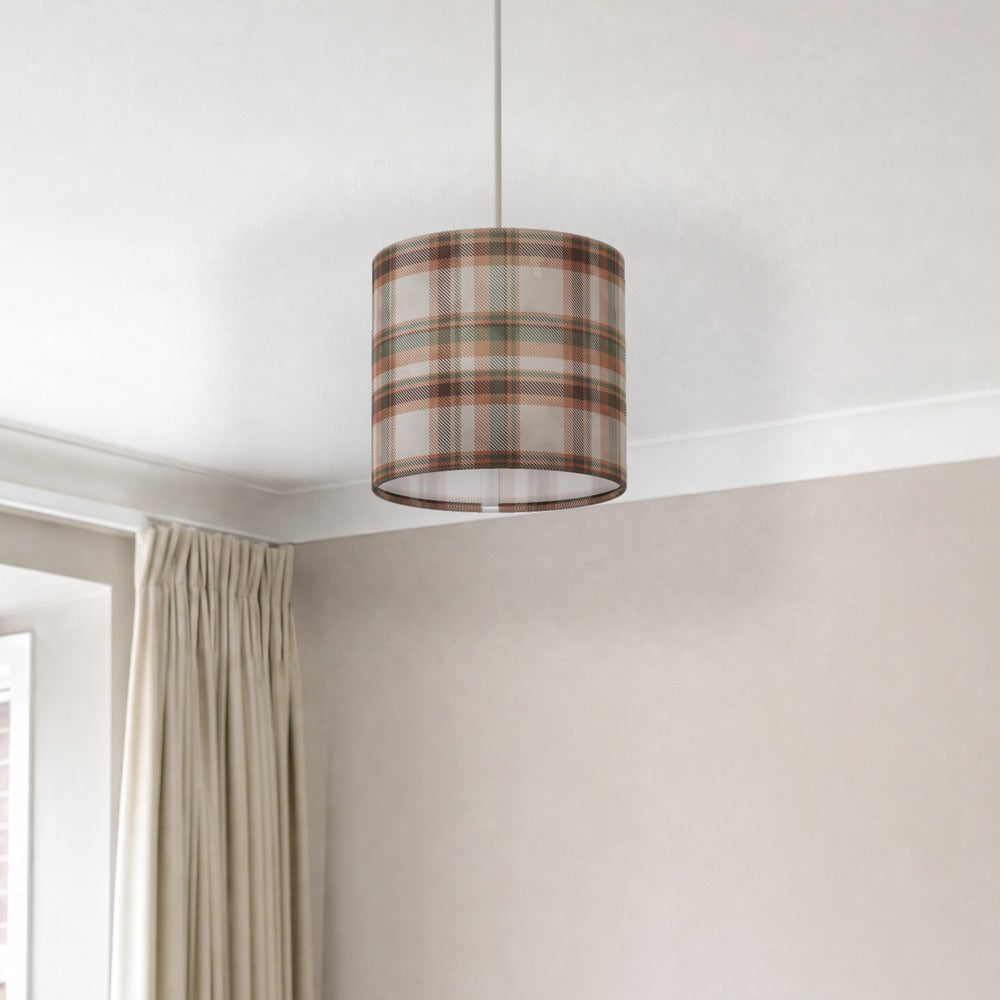 Green Brown Plaid Pattern lampshade
