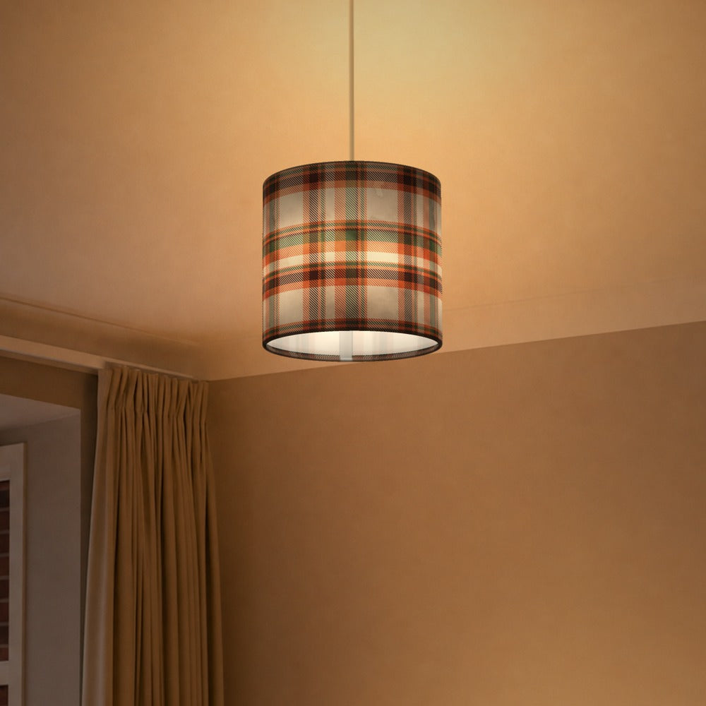 Green Brown Plaid Pattern lampshade