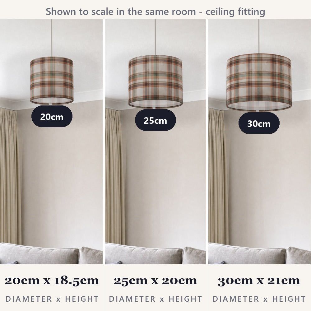 Green Brown Plaid Pattern lampshade