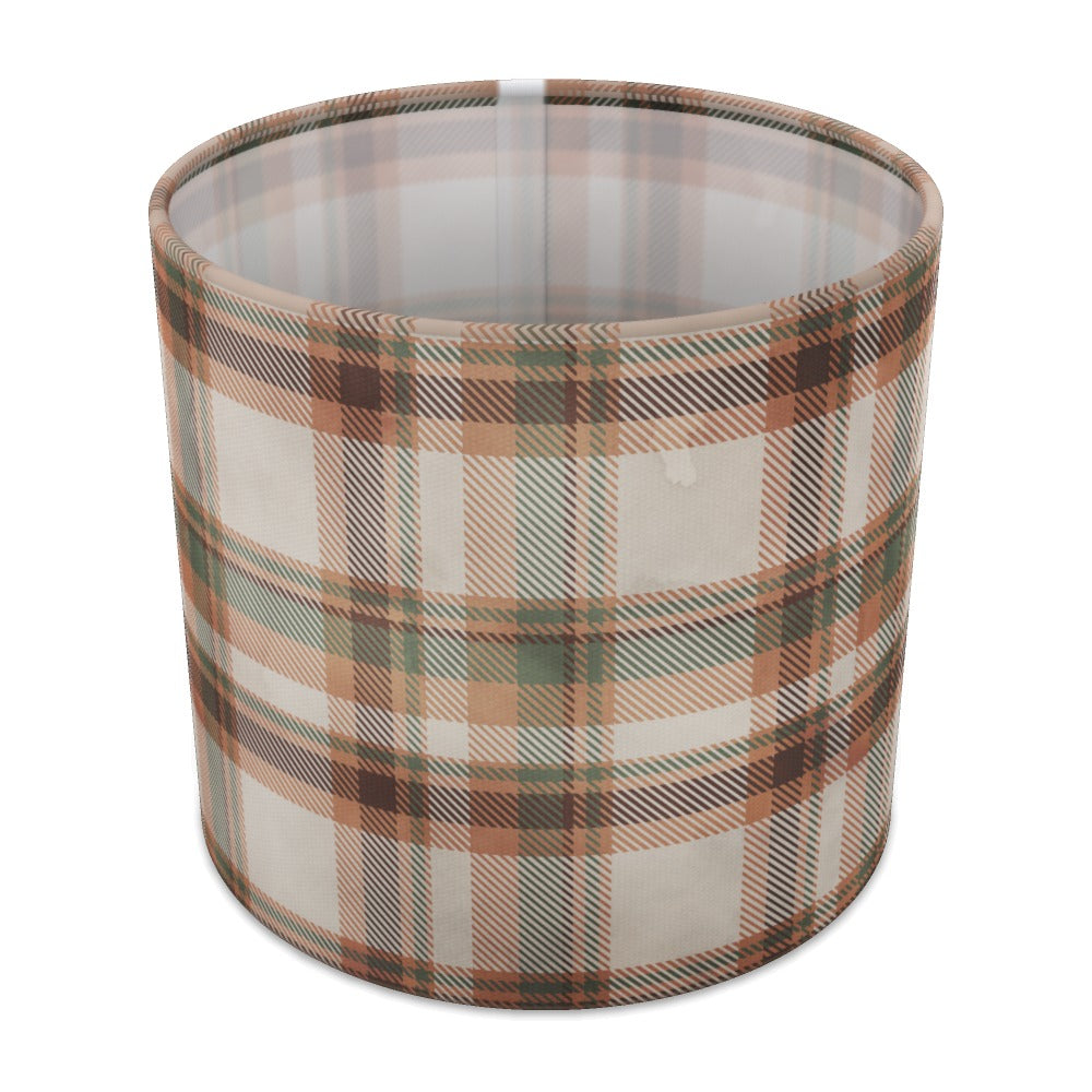 Green Brown Plaid Pattern lampshade - 20cm Table