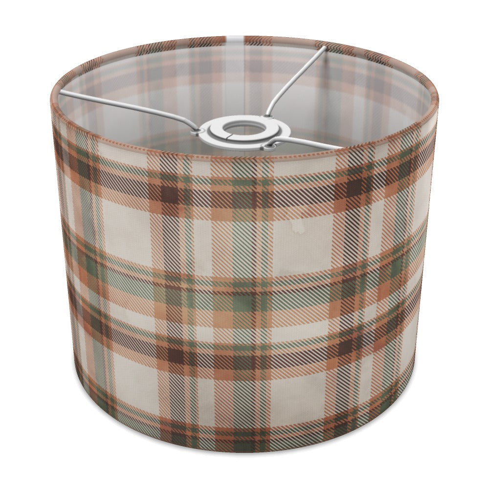 Green Brown Plaid Pattern lampshade - 25cm Ceiling