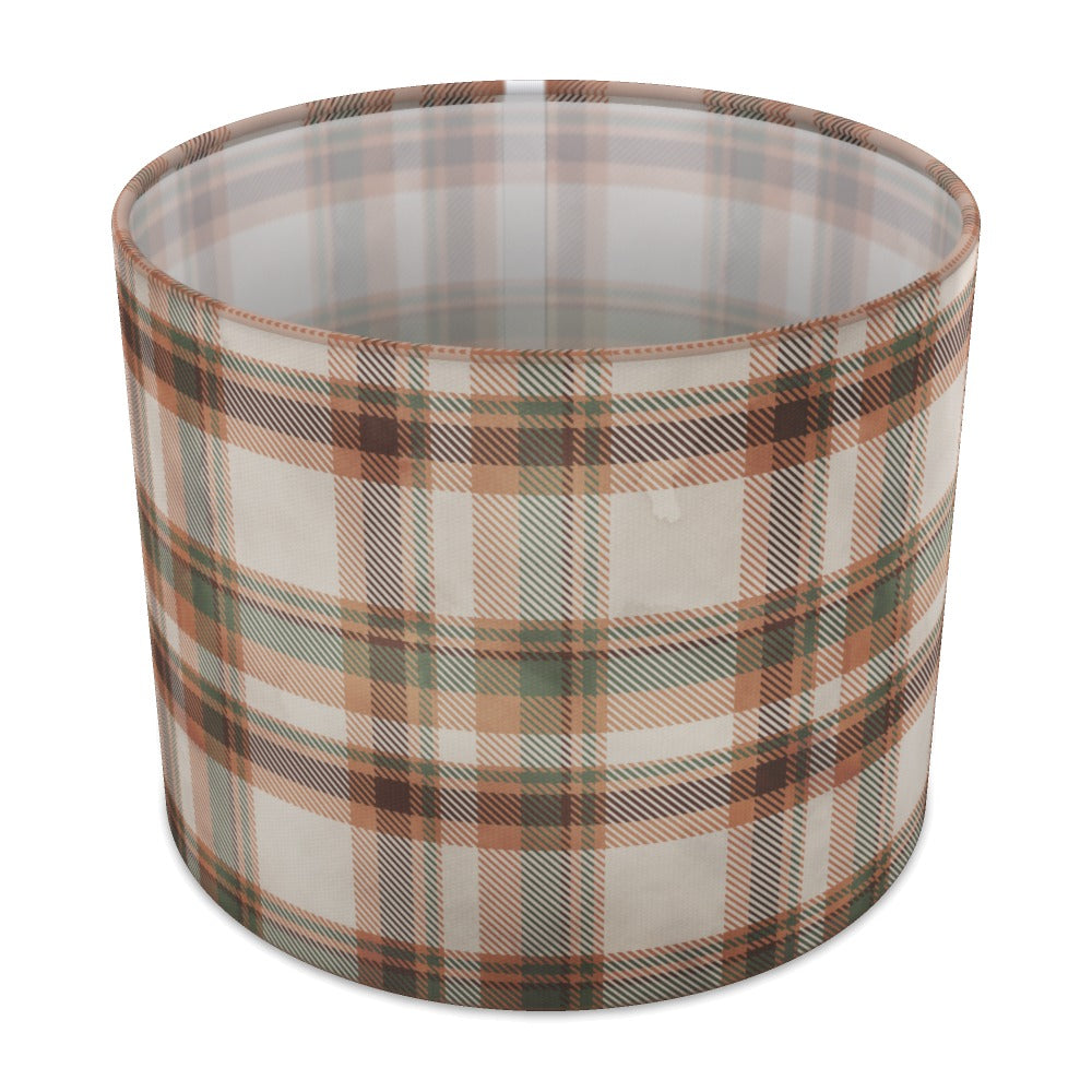 Green Brown Plaid Pattern lampshade - 25cm Table