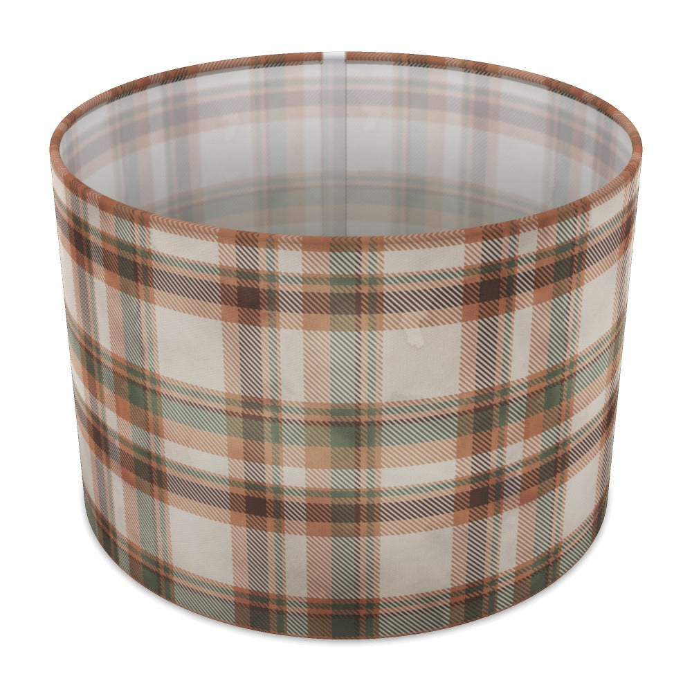 Green Brown Plaid Pattern lampshade - 30cm Table