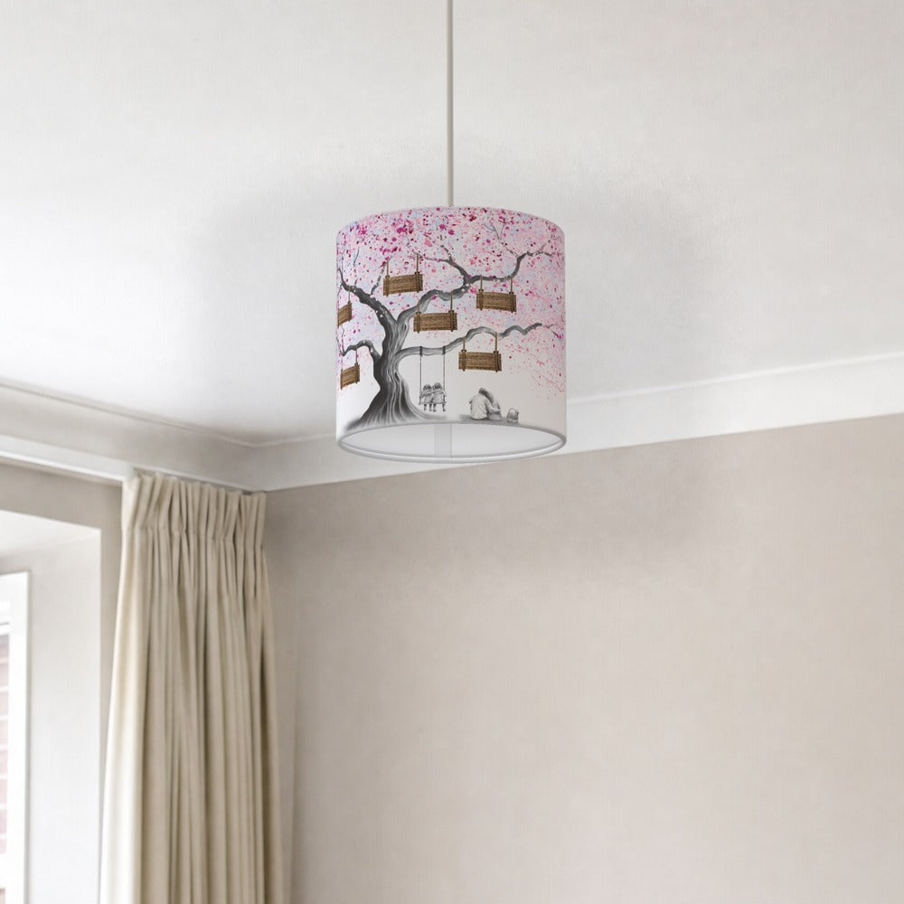 Pink Watercolor Stripe lampshade