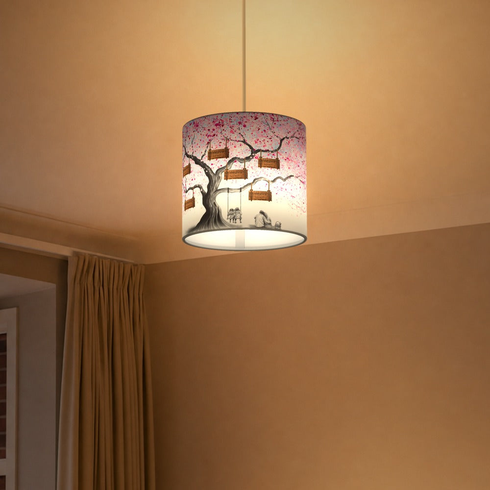 Pink Watercolor Stripe lampshade