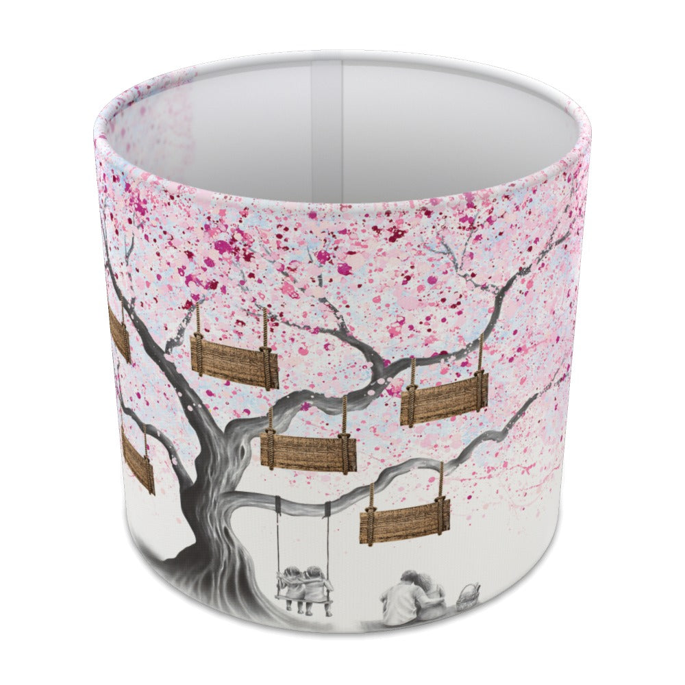 Pink Watercolor Stripe lampshade - 20cm Table
