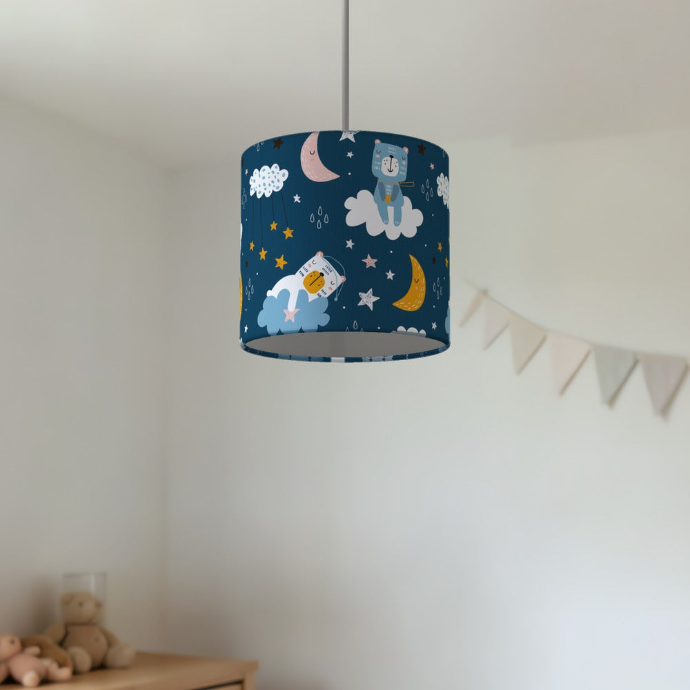 Blue Starry Night Teddy Bear lampshade