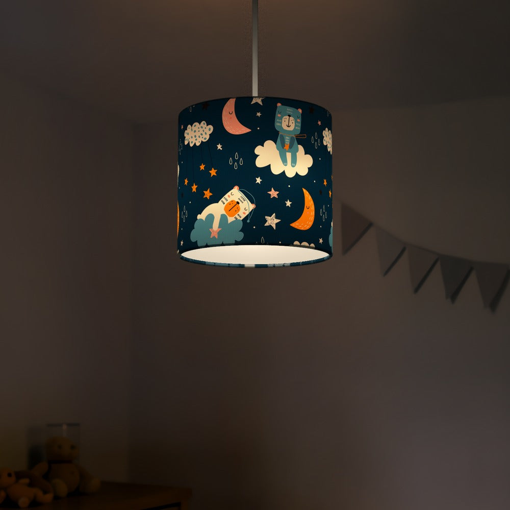 Blue Starry Night Teddy Bear lampshade