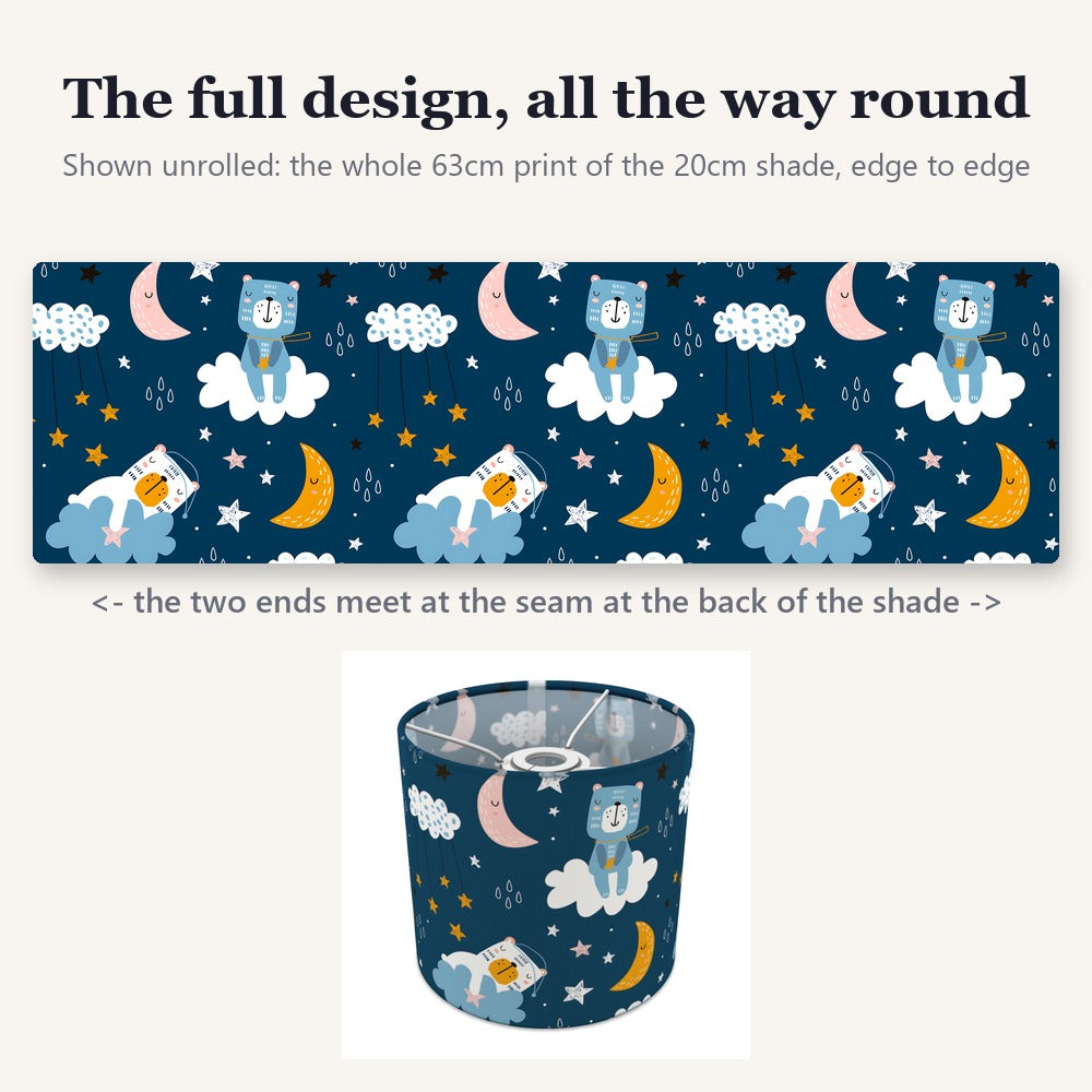 Blue Starry Night Teddy Bear lampshade