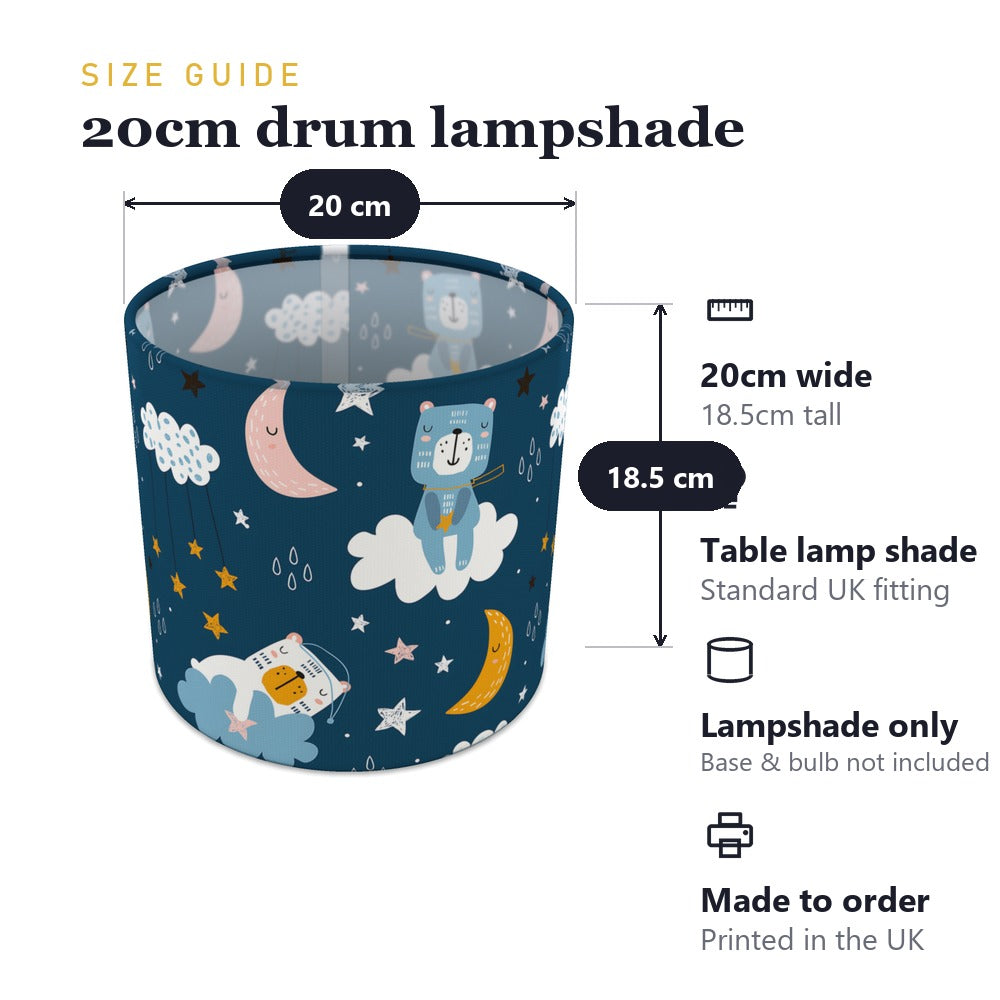 Blue Starry Night Teddy Bear lampshade