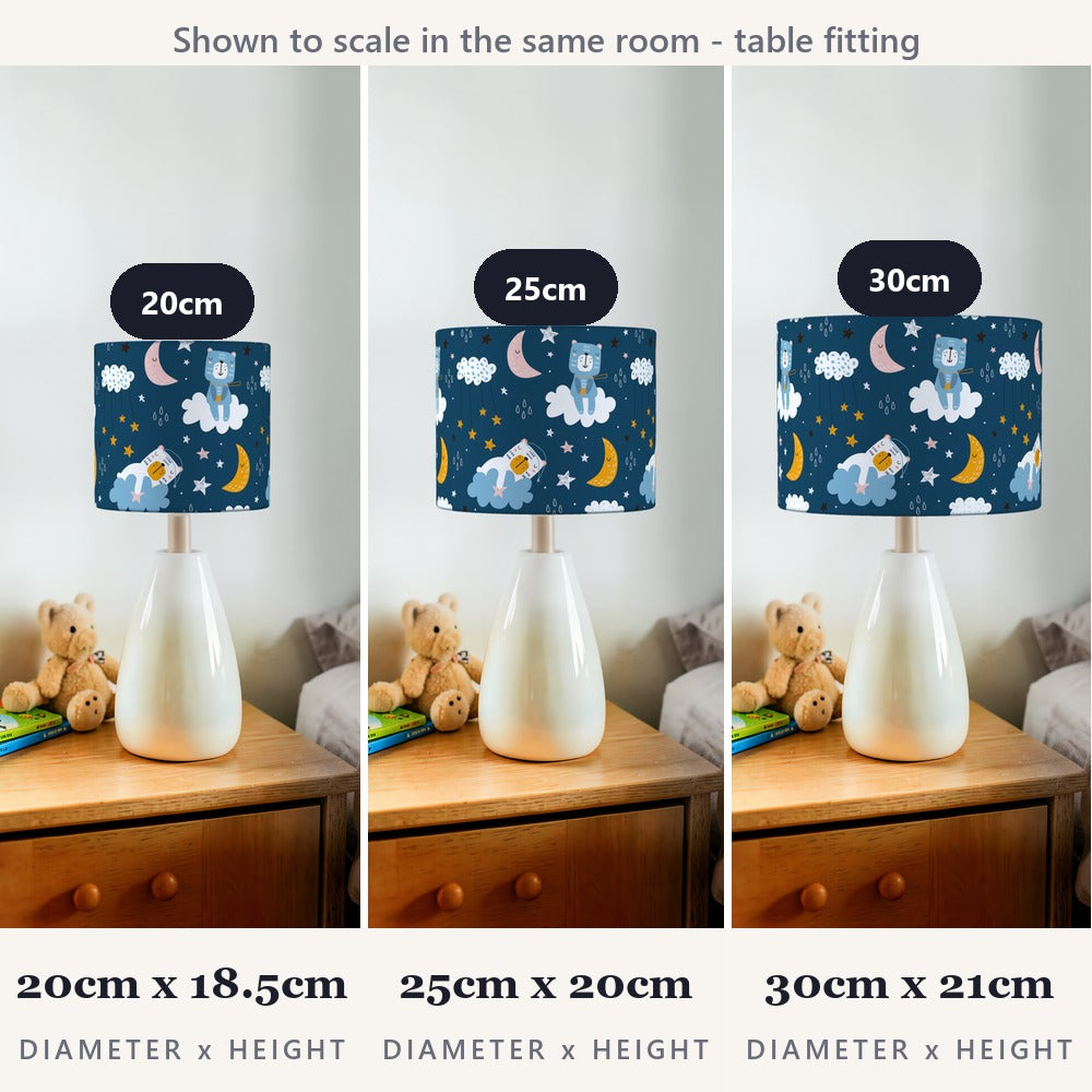 Blue Starry Night Teddy Bear lampshade