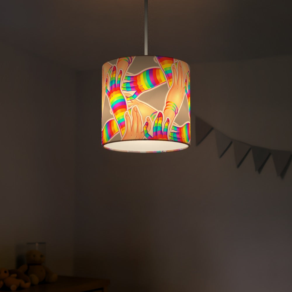 Rainbow Hands Design lampshade