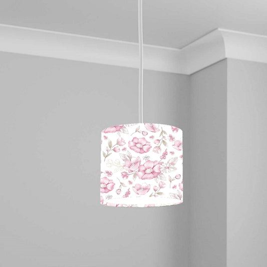 Pink Floral Design Ceiling Lampshade Lightshade for Room - 20cm x 18.5cm