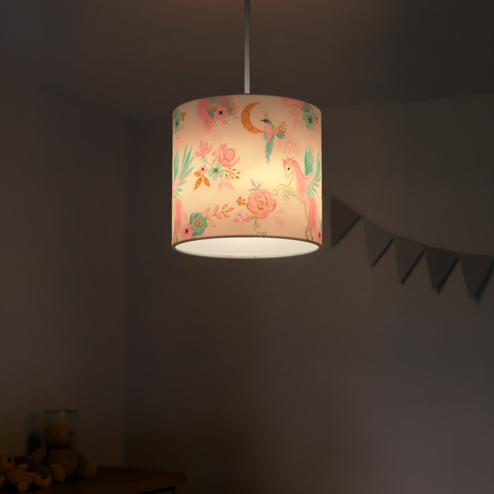Enchanting Unicorn Pink Floral lampshade