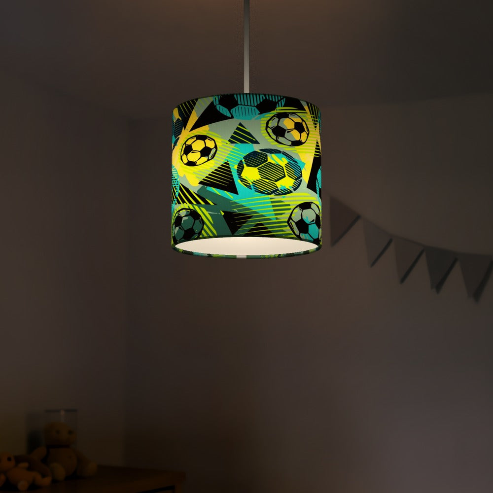 Blue and Yellow Soccer Ball Pattern lampshade