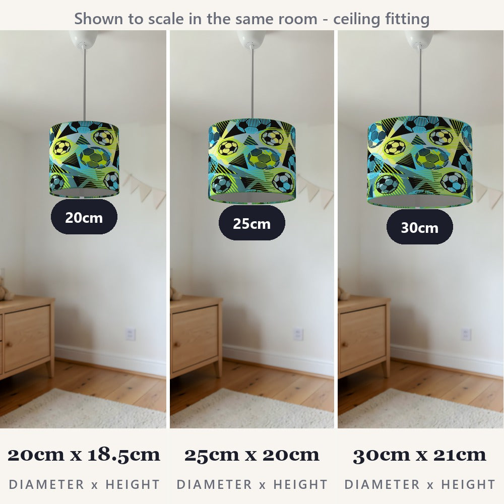 Blue and Yellow Soccer Ball Pattern lampshade