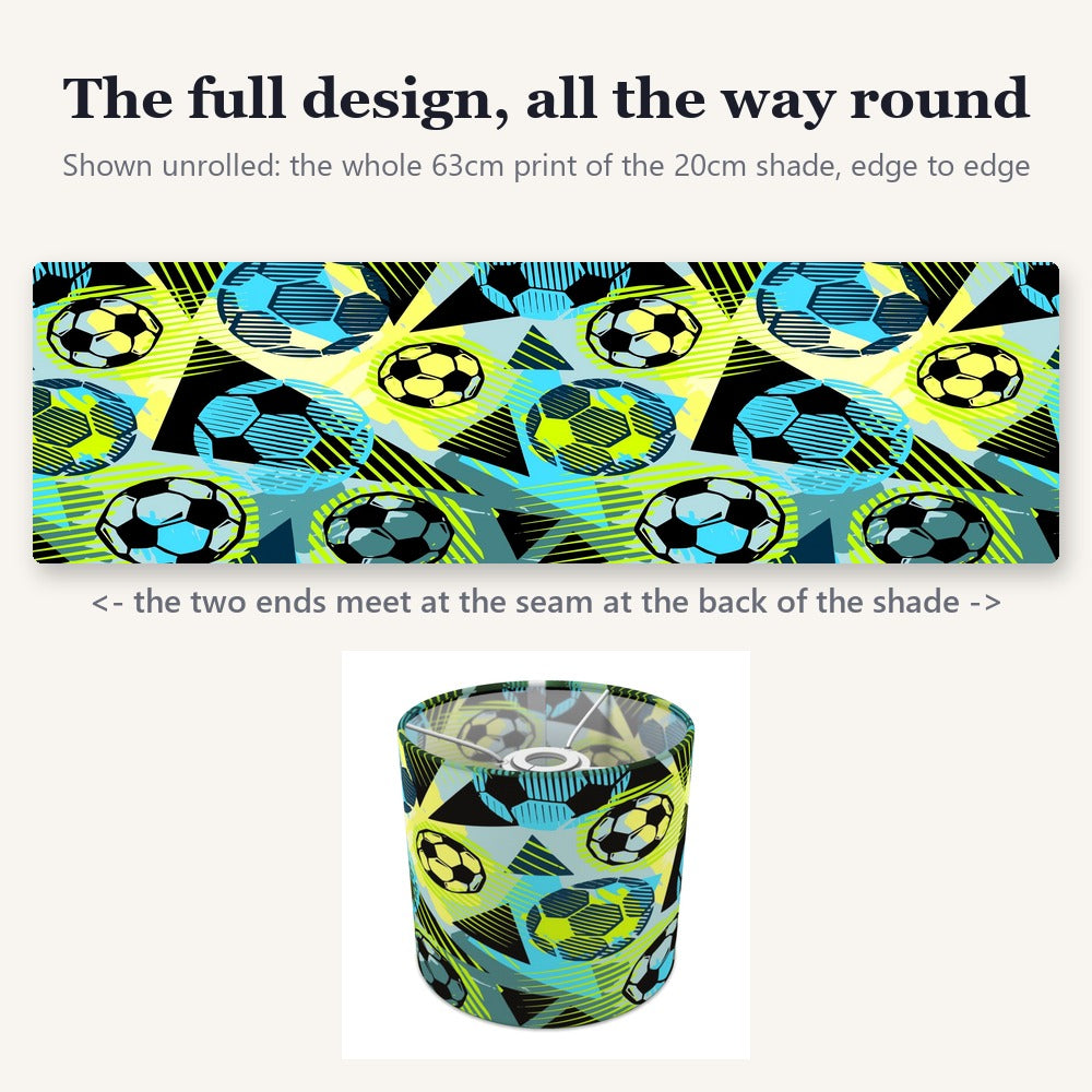 Blue and Yellow Soccer Ball Pattern lampshade