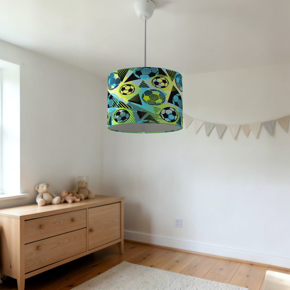 Blue and Yellow Soccer Ball Pattern lampshade
