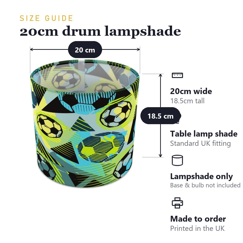 Blue and Yellow Soccer Ball Pattern lampshade