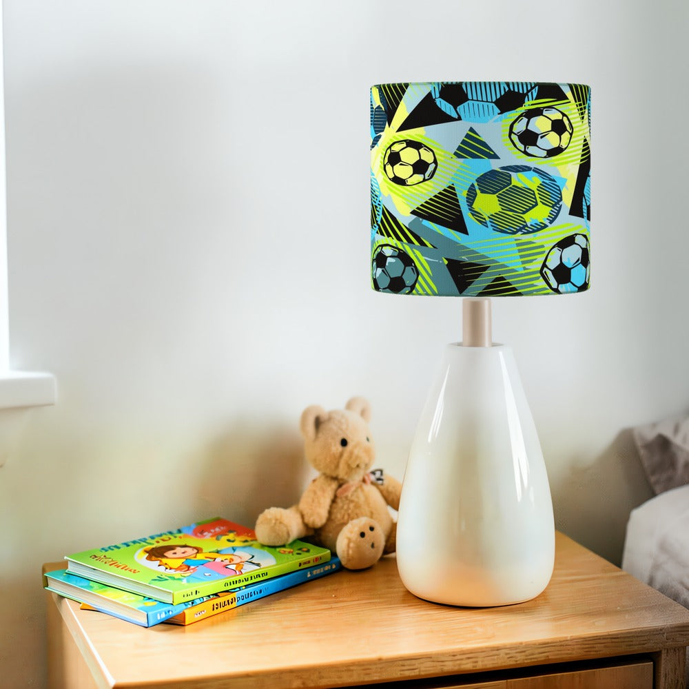 Blue and Yellow Soccer Ball Pattern lampshade