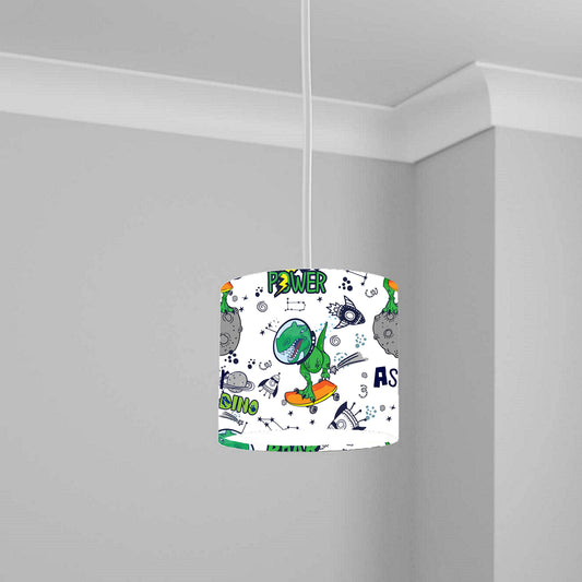 Dinosaur Skateboard Adventure Ceiling Lampshade Lightshade for Kids Room - 20cm x 18.5cm