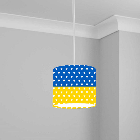 Ukrainian Flag Heart Pattern Ceiling Lampshade Lightshade for Room - 20cm x 18.5cm