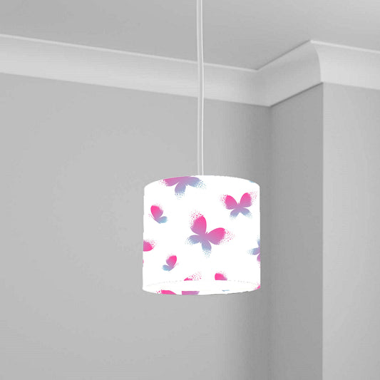 Pink Butterfly Pattern Ceiling Lampshade Lightshade for Nursery - 20cm x 18.5cm