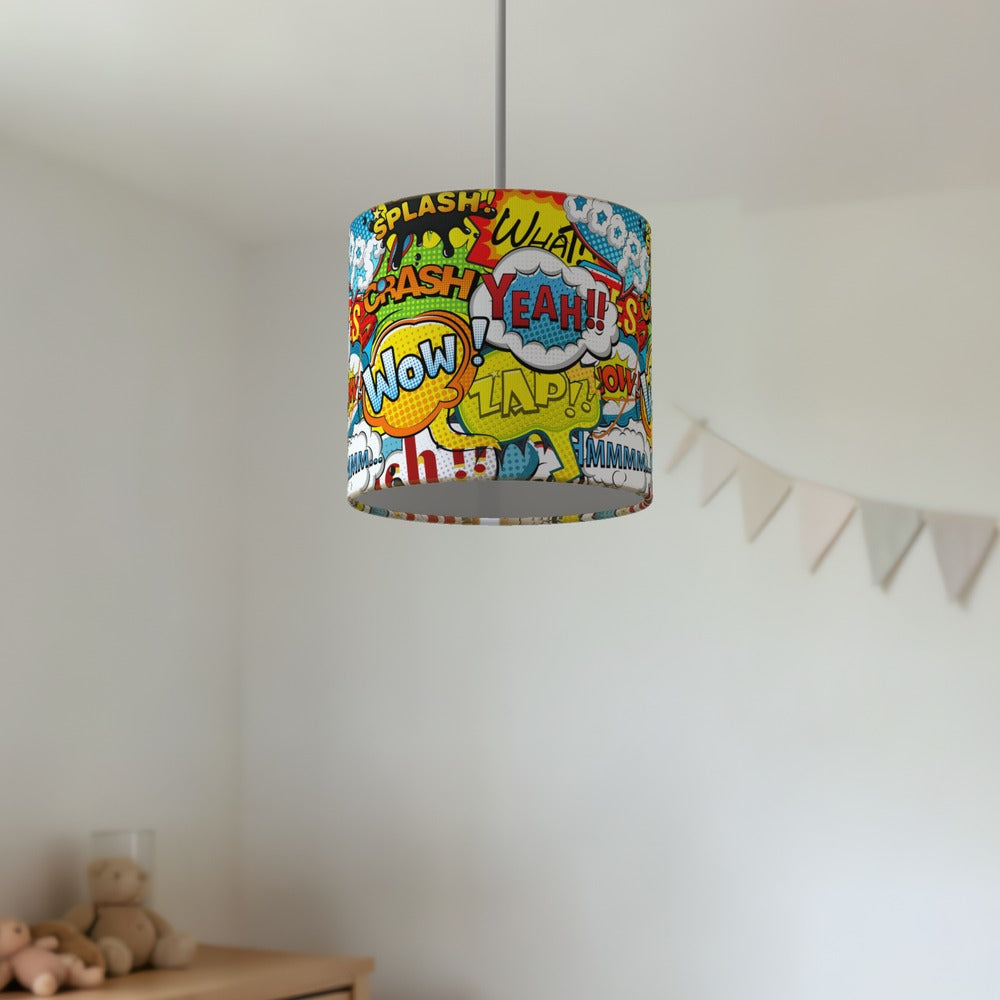 Vibrant Comic Book Pop Art lampshade
