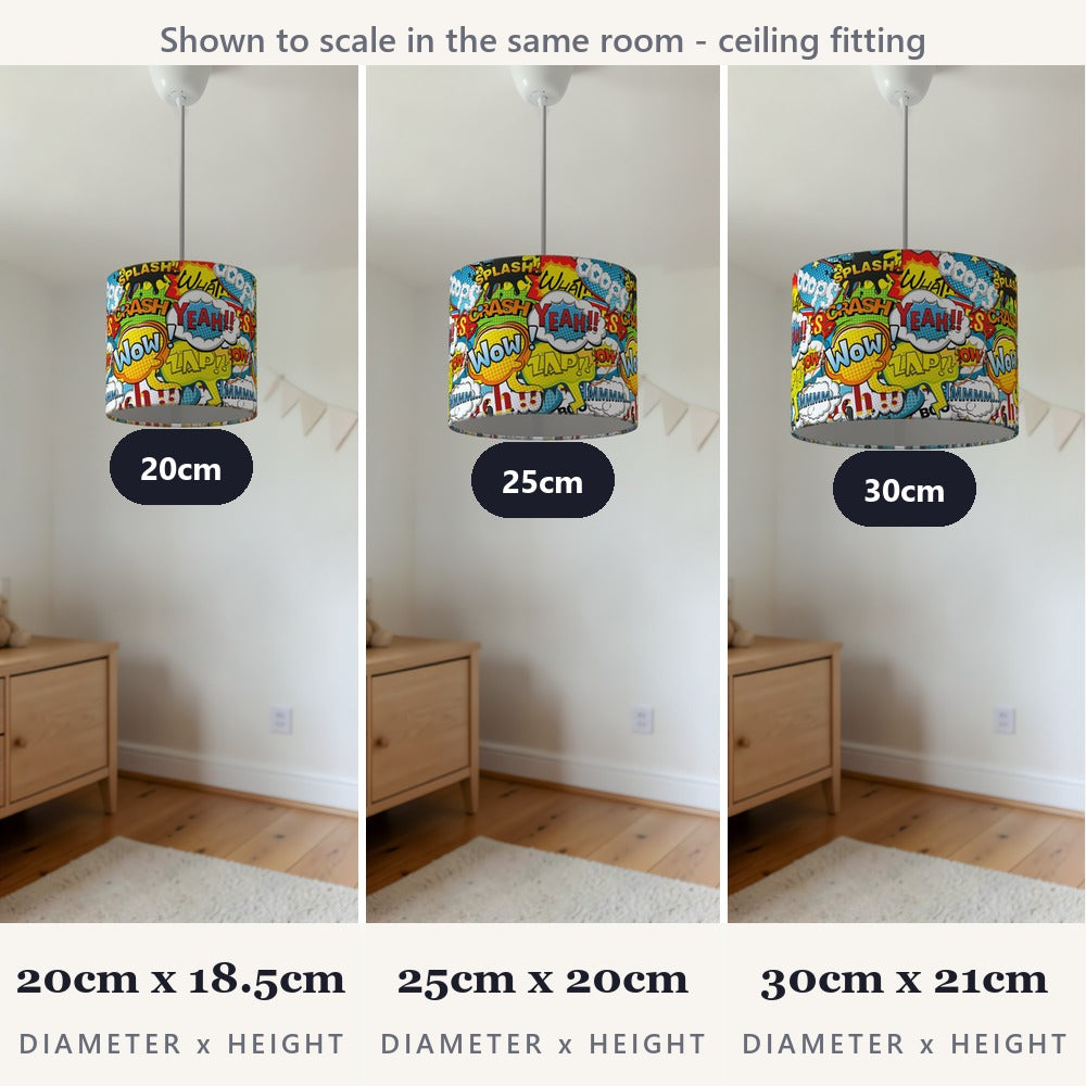 Vibrant Comic Book Pop Art lampshade