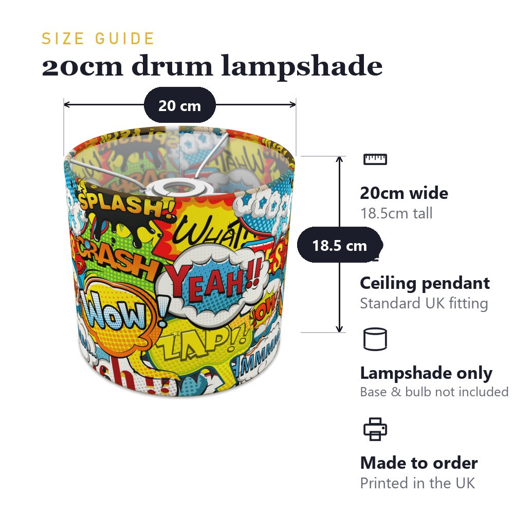 Vibrant Comic Book Pop Art lampshade