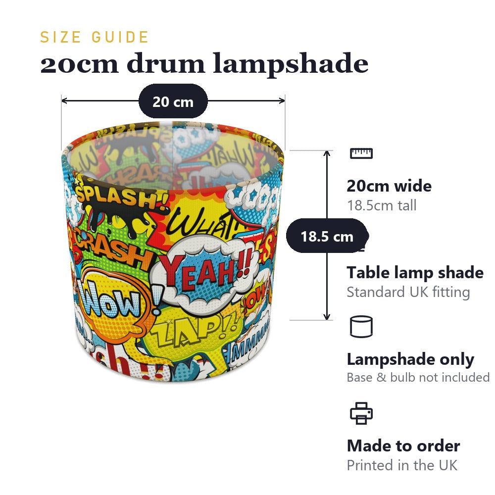 Vibrant Comic Book Pop Art lampshade