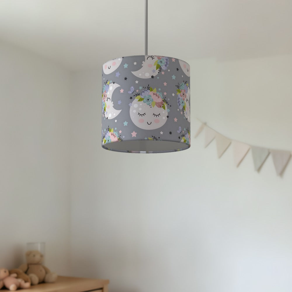 Floral Moon and Stars lampshade