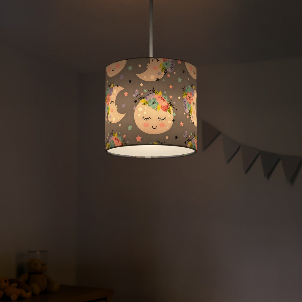 Floral Moon and Stars lampshade
