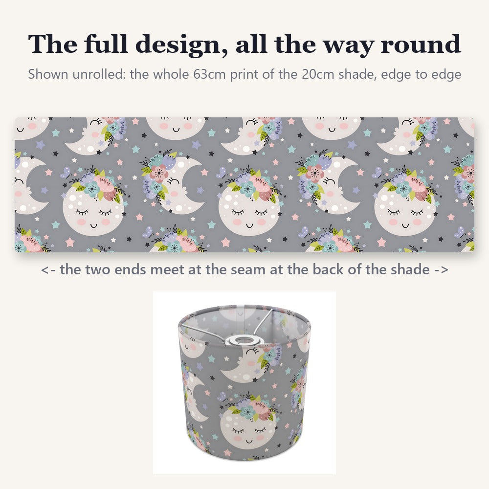 Floral Moon and Stars lampshade