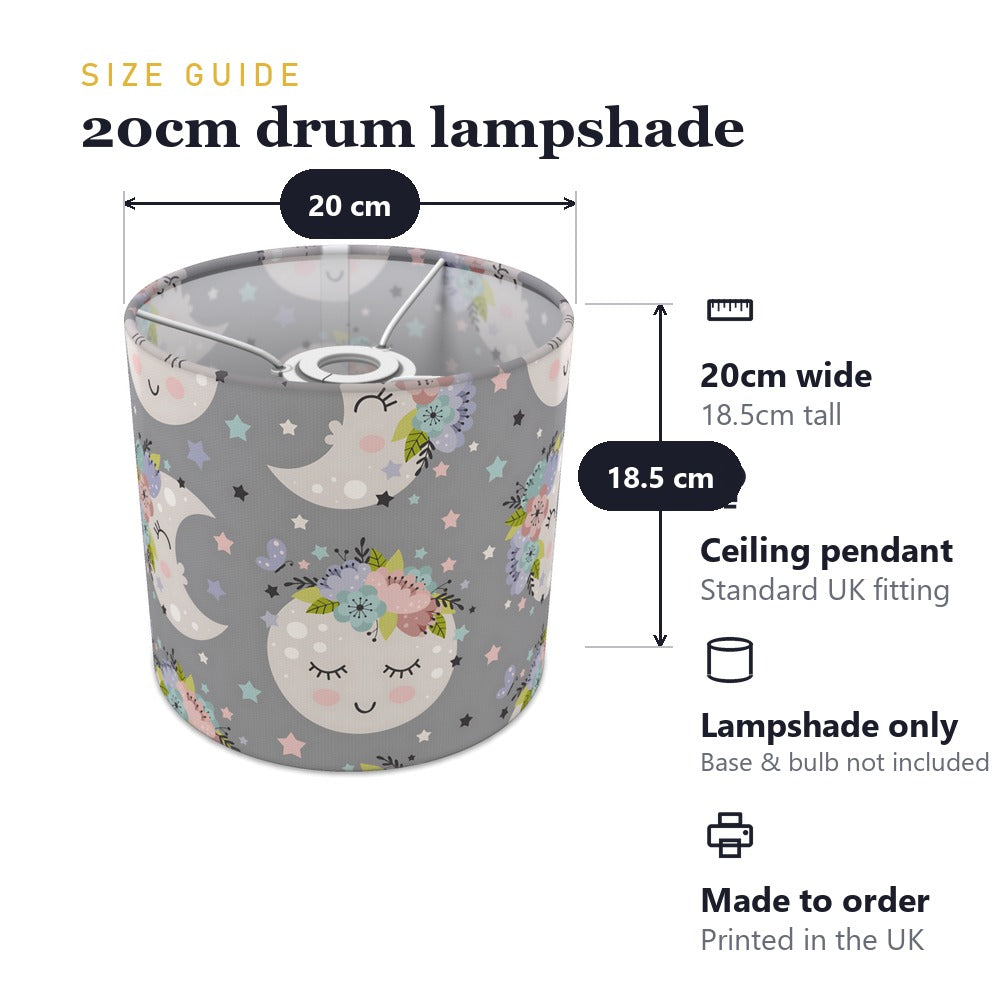 Floral Moon and Stars lampshade