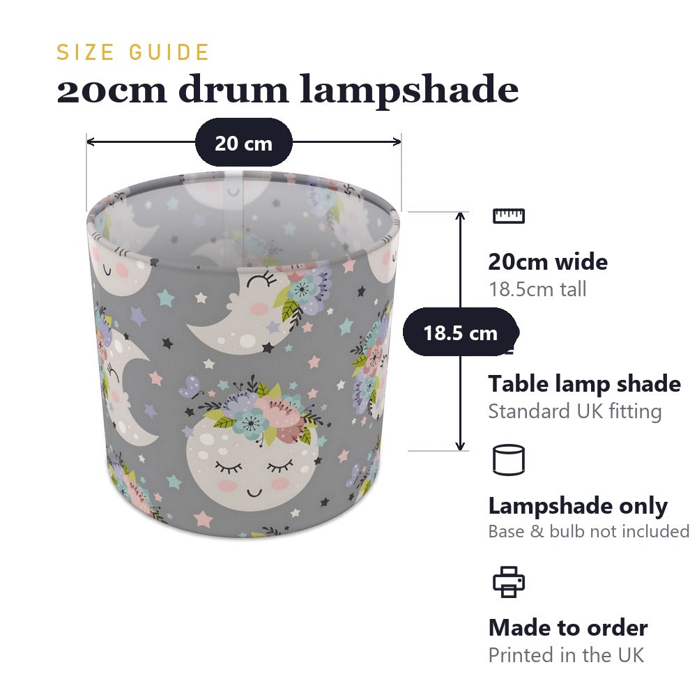 Floral Moon and Stars lampshade
