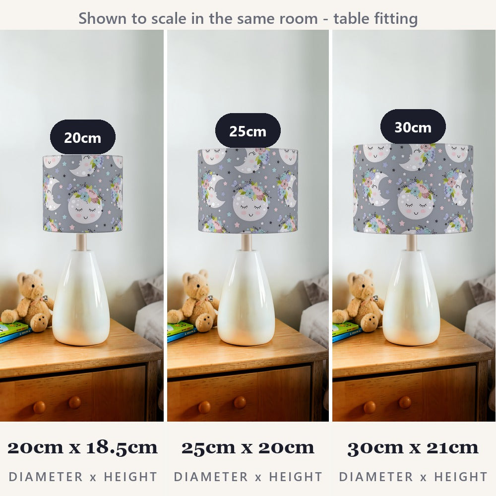 Floral Moon and Stars lampshade