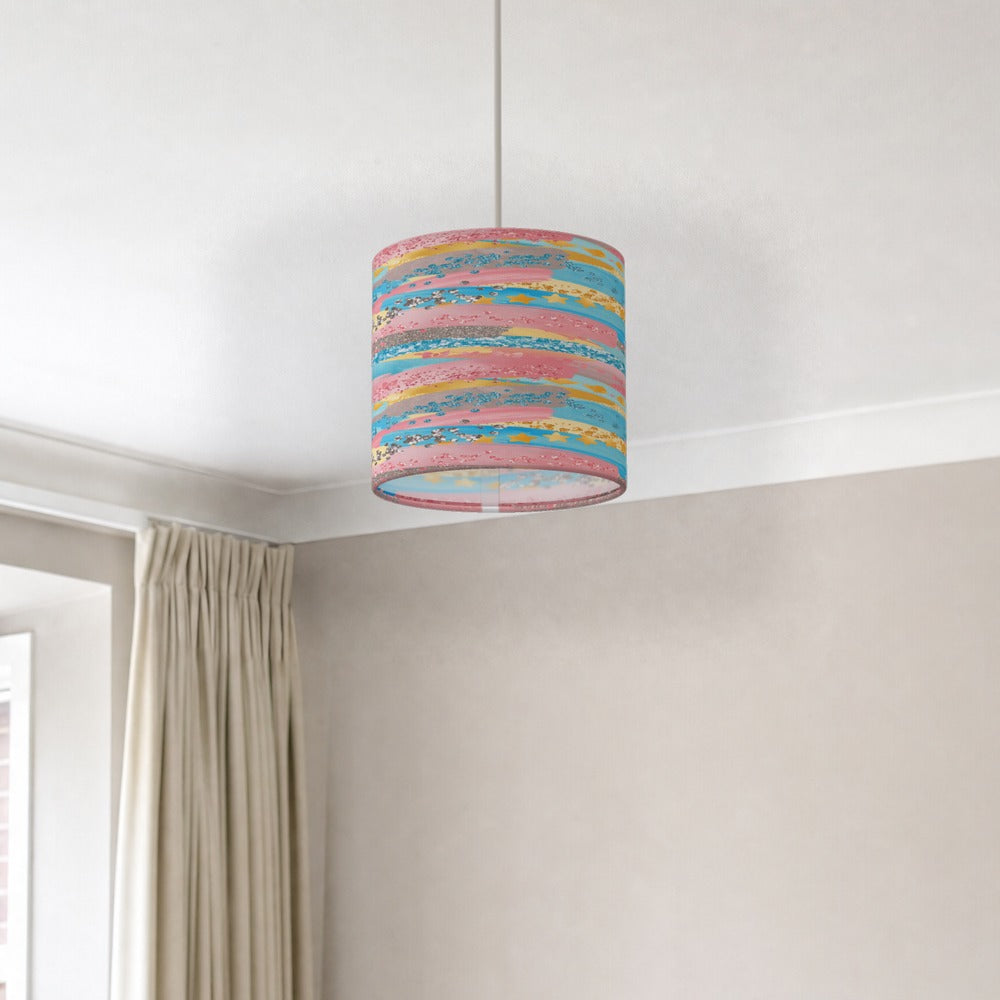 Vibrant Multicolor Striped Pattern lampshade