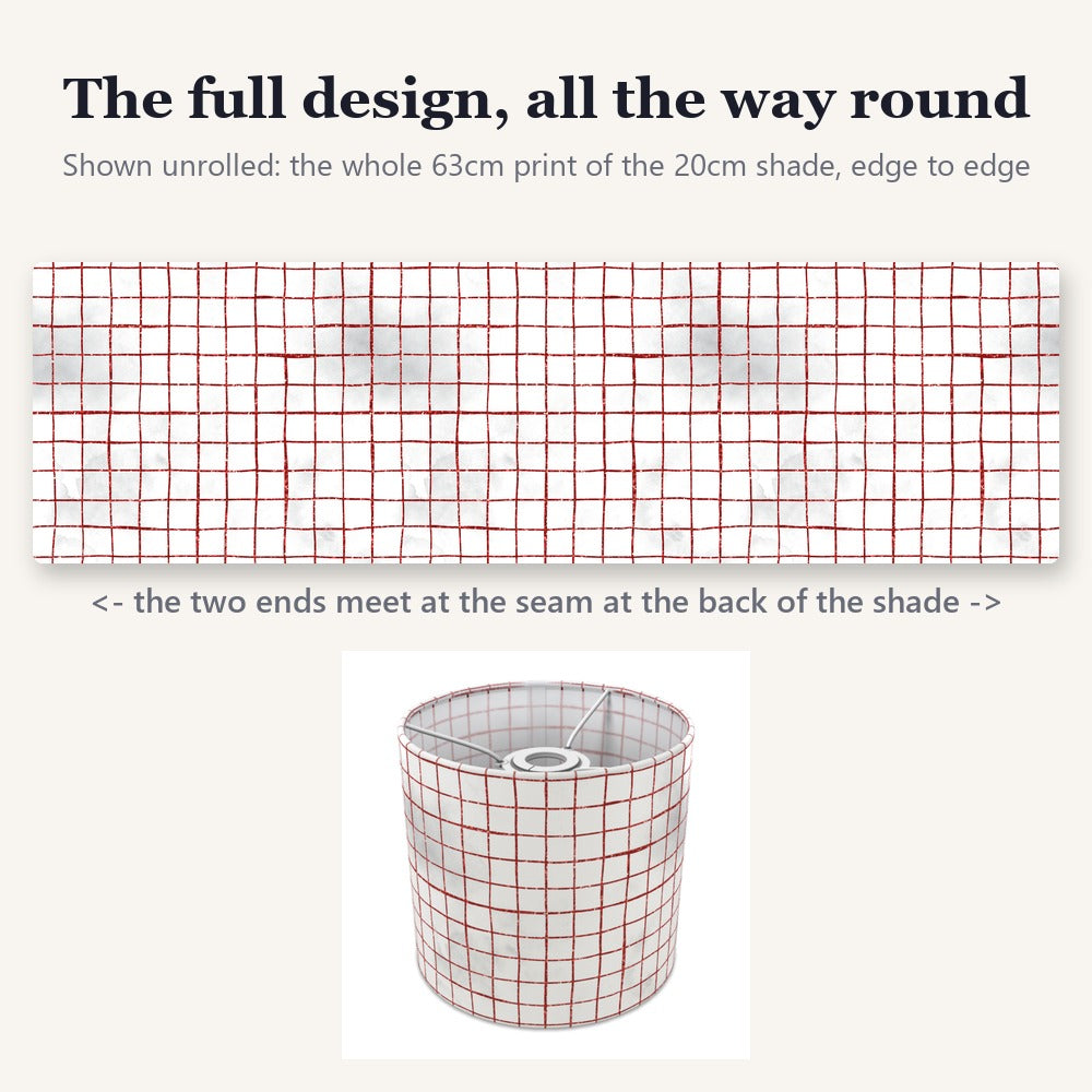 Red Grid Pattern lampshade