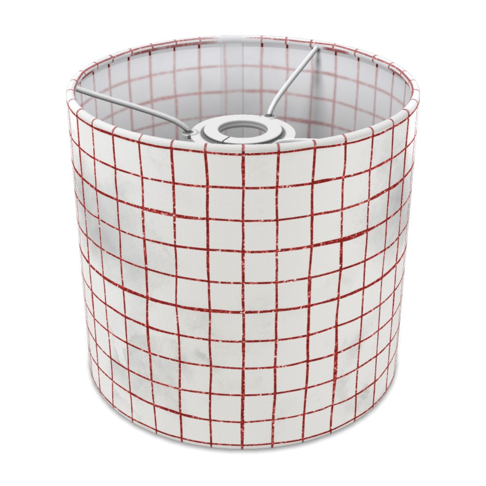 Red Grid Pattern lampshade - 20cm Ceiling