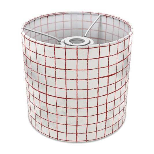 Red Grid Pattern lampshade - 20cm Ceiling