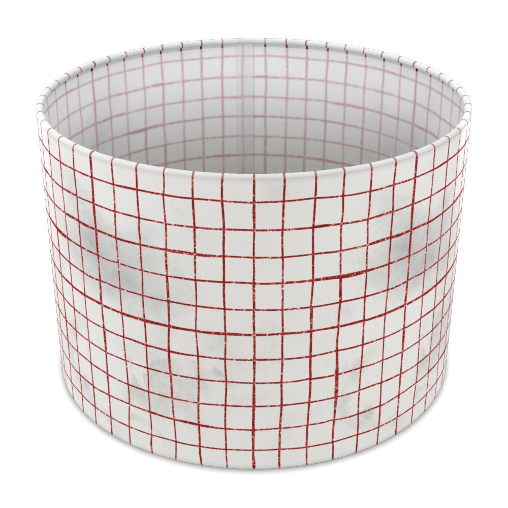 Red Grid Pattern lampshade - 30cm Table