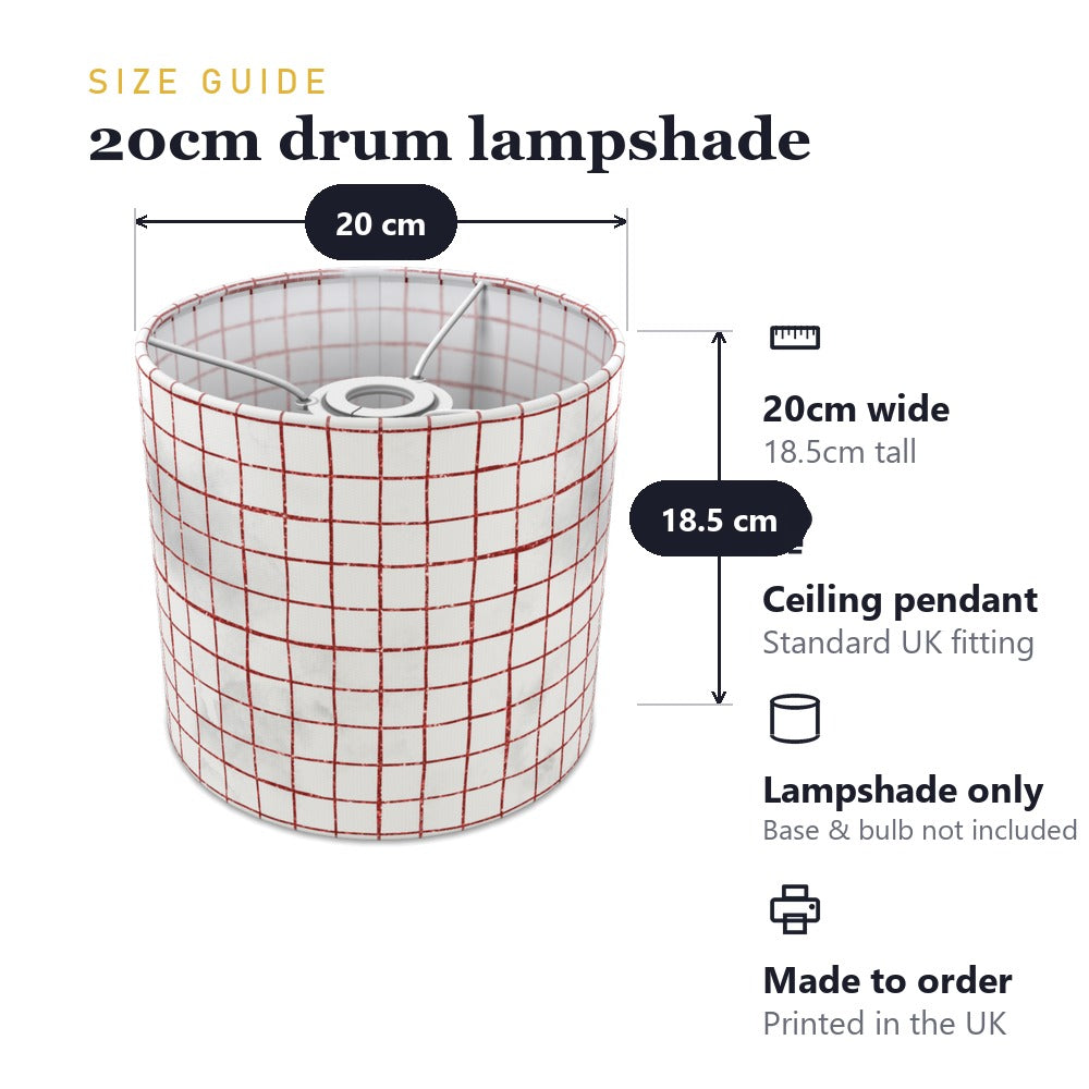 Red Grid Pattern lampshade