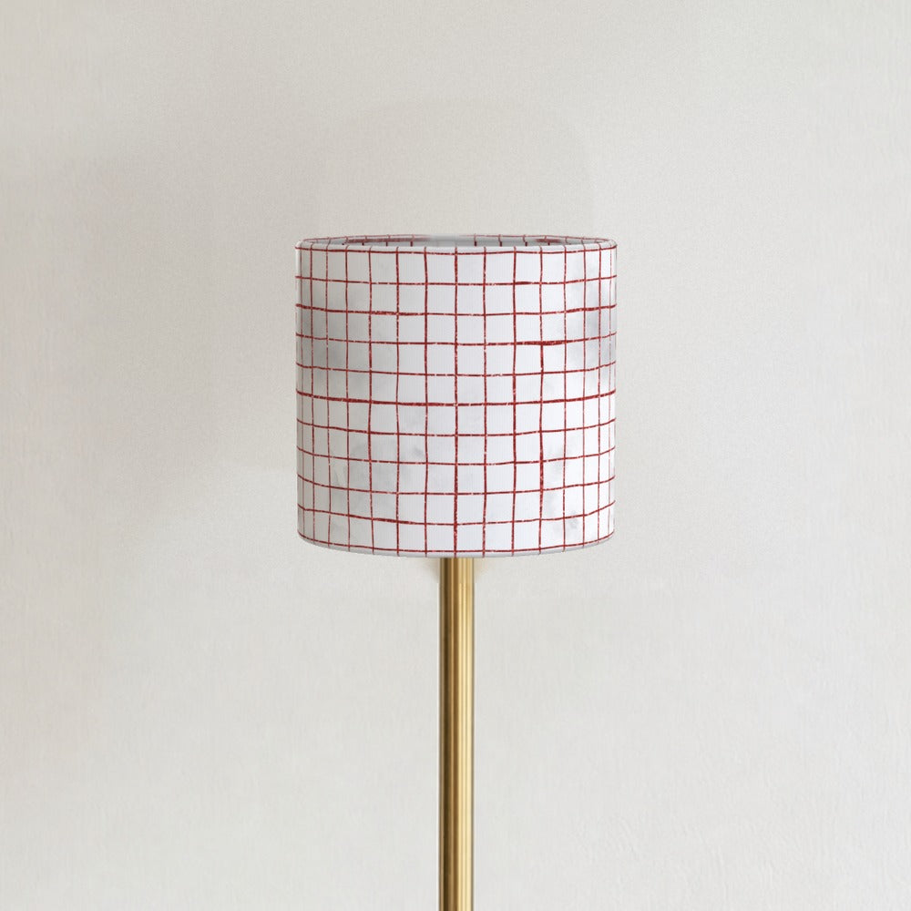 Red Grid Pattern lampshade