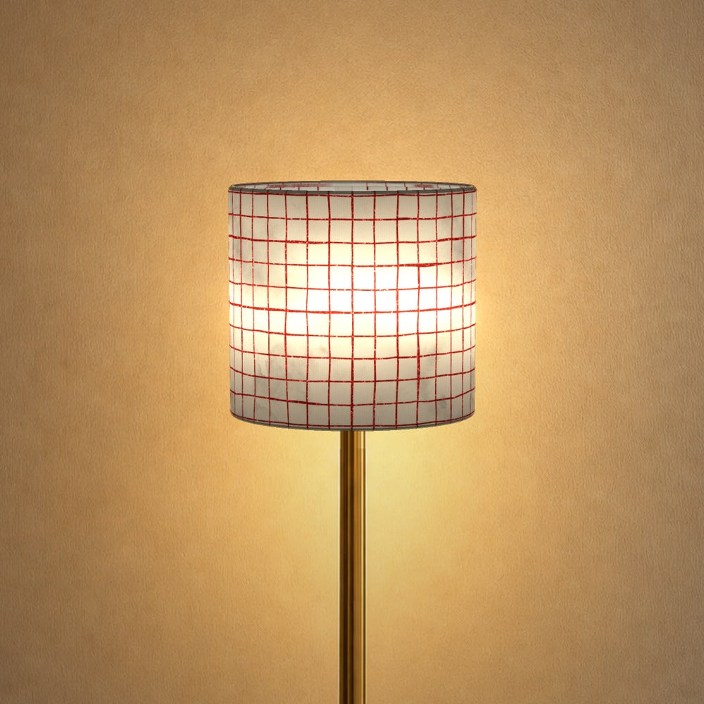 Red Grid Pattern lampshade