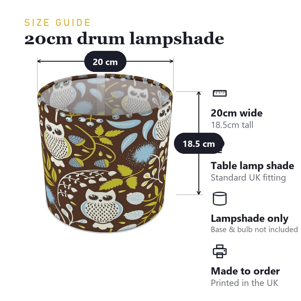 Charming Owl and Leaf Pattern lampshade
