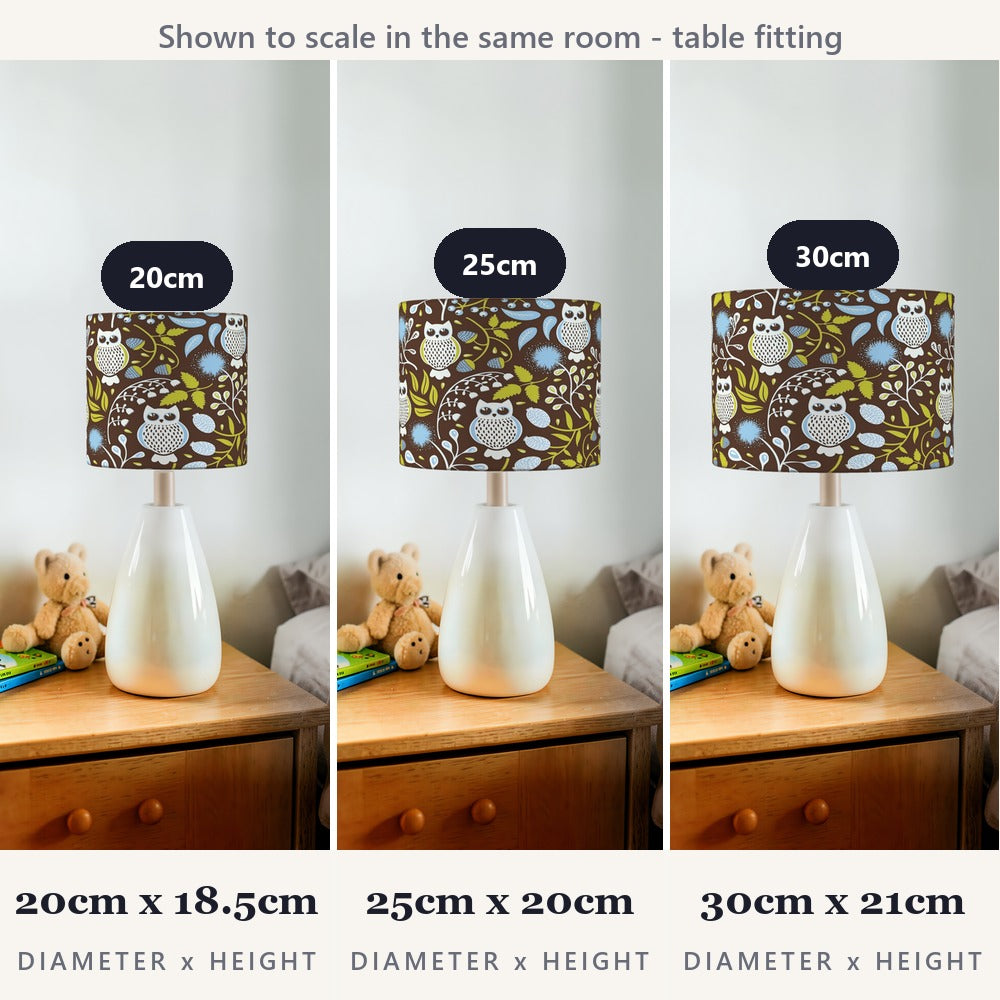 Charming Owl and Leaf Pattern lampshade