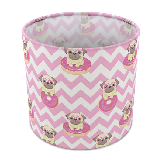 Pink Pug Donut Zigzag lampshade - 20cm Table