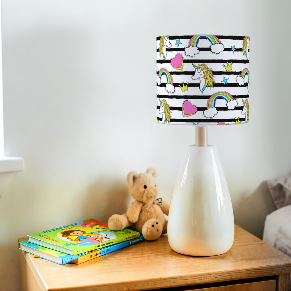 Unicorn Rainbow Hearts lampshade