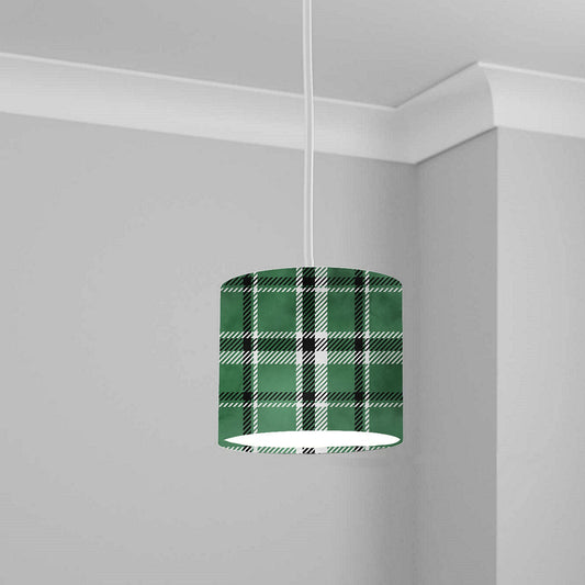 Green Tartan Pattern Ceiling Lampshade Lightshade for Room - 20cm x 18.5cm